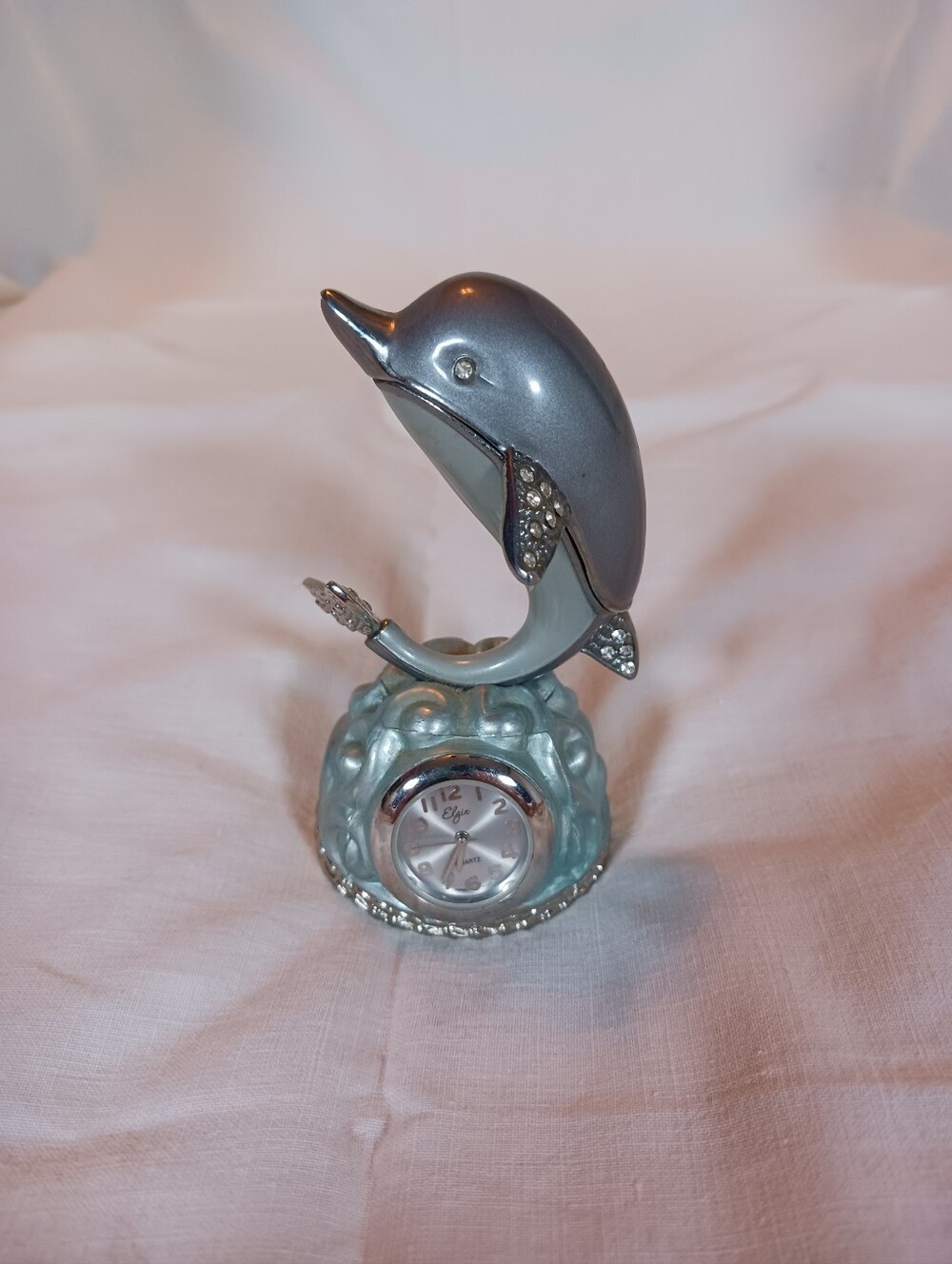 Elgin Miniature Dolphin With Crystal Accents Timepiece